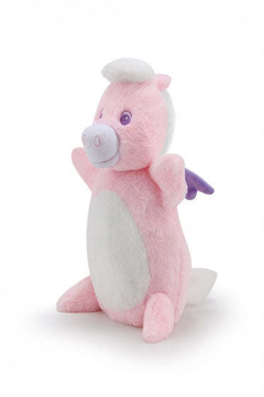 knuffel handpop Doudou pegasus 37 cm roze