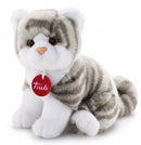 knuffel kitten Brad 24 cm pluche wit/grijs