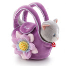 Knuffelpoes in tas 20 cm paars