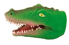 Handpop Krokodil donker groen 16 cm