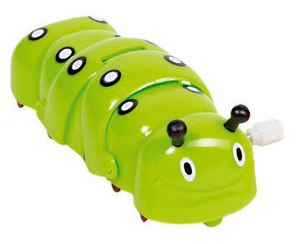 Opwindfiguur Rups: Lichtgroen 9 cm