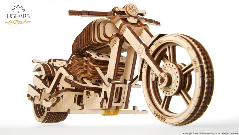 houten 3D-modelbouw VM-02 motorfiets 26 cm 189-delig