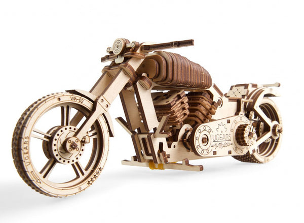 houten 3D-modelbouw VM-02 motorfiets 26 cm 189-delig