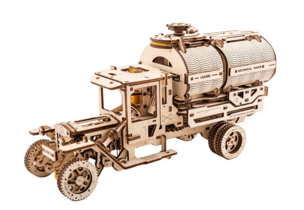 bouwpakket tankwagen 33 cm hout bruin 594-delig