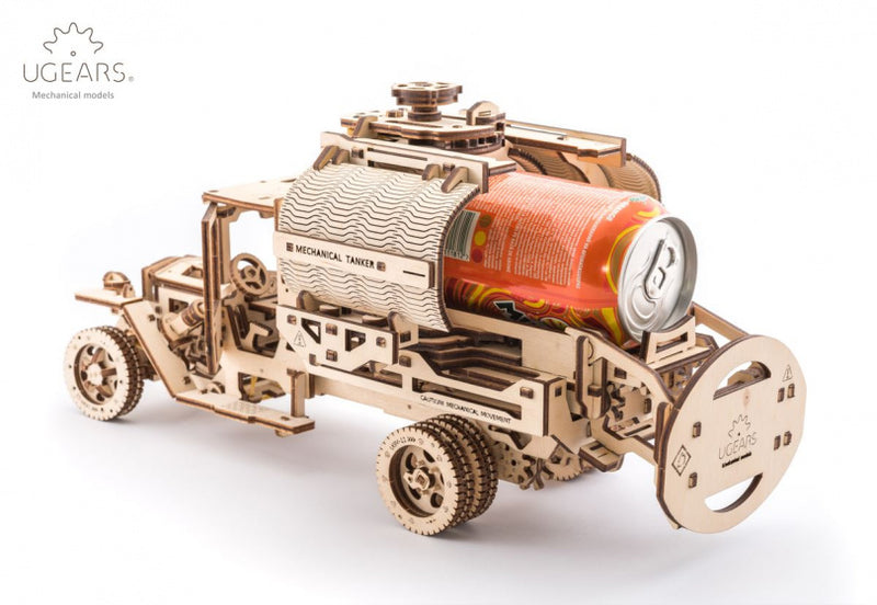 bouwpakket tankwagen 33 cm hout bruin 594-delig