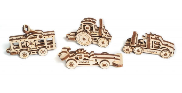 sleutelhanger U-Fidget 5 x 2 x 4 cm berkenhout 4 stuks