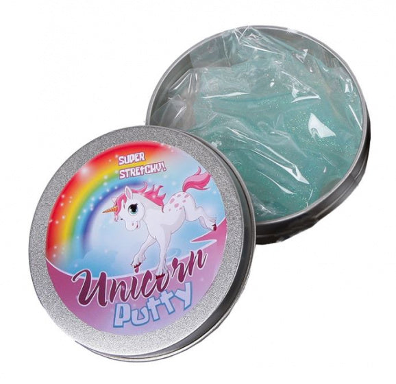 kneeddeeg Unicorn Glitter junior 8,5 cm lichtblauw