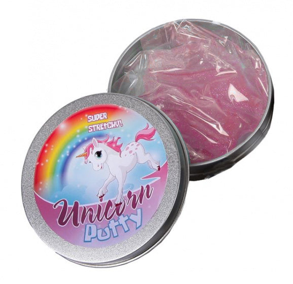 kneeddeeg Unicorn Glitter junior 8,5 cm aluminium roze
