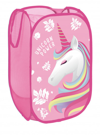 opbergmand Unicorn junior 75 liter 58 cm polyester roze