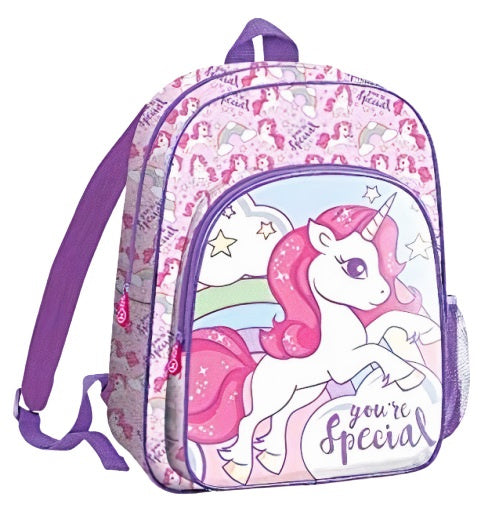 schooltas meisjes 41 cm polyester roze/paars