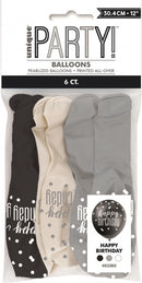 ballonnen Happy Birthday 30,4 cm latex 6 stuks