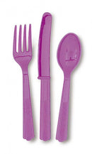 bestek paars 3-delig 18 stuks