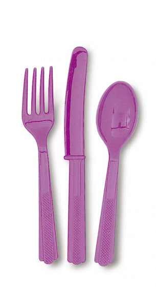 bestekset 20 cm paars 18-delig