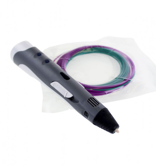3D printer pen 18,5 cm grijs/wit 5-delig