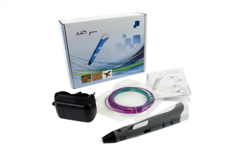 3D printer pen 18,5 cm grijs/wit 5-delig