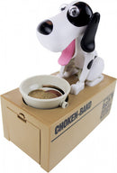 spaarpot voerbak hond bruin/zwart/wit