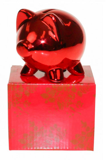 spaarvarken 11 x 8,5 cm keramiek rood