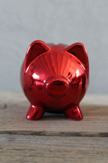 spaarvarken 11 x 8,5 cm keramiek rood
