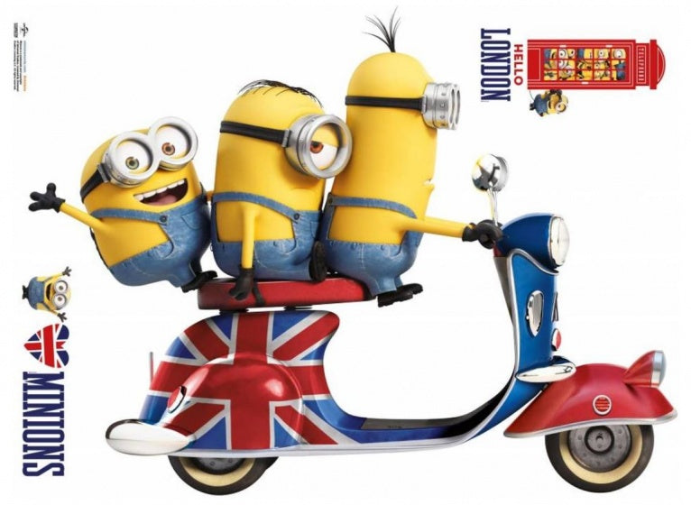 muurstickers Minions vespa 3 stickers