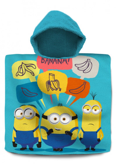 badponcho Minions junior 60 x 120 cm katoen blauw