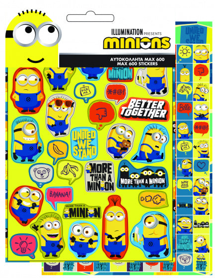 stickers Minions junior 23 cm vinyl geel 600 stuks