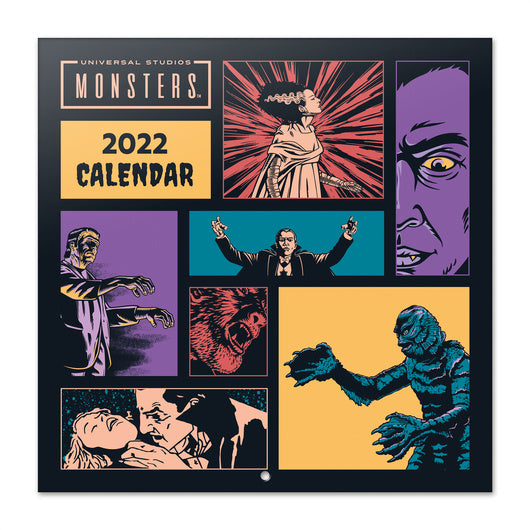 wandkalender 2022 Classic Monsters 30 x 30 cm zwart