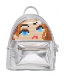 kinderrugzak Face Off polyester/siliconen zilver 2-delig