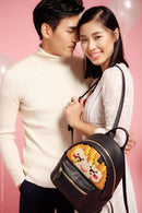 kinderrugzak Face Off polyester/siliconen zwart 2-delig