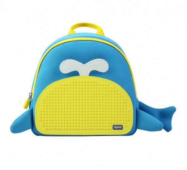 kinderrugzak Little Blue Whale jongens 38 cm blauw/geel