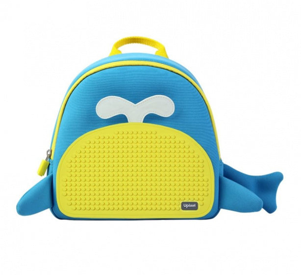 kinderrugzak Little Blue Whale jongens 38 cm blauw/geel
