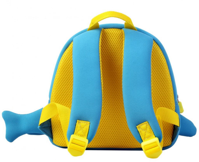 kinderrugzak Little Blue Whale jongens 38 cm blauw/geel