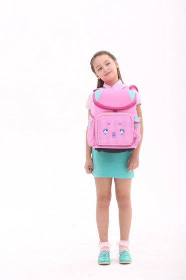 rugzak Super Class junior 38 cm kauwgomroze 2-delig