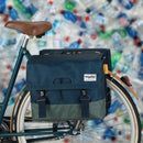 Gerecyclede dubbele fietstas Urban Proof 40 liter - blauw/groen