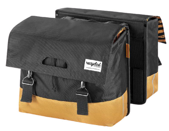 Gerecyclede dubbele fietstas Urban Proof 40 liter - grijs/geel