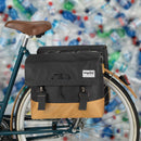 Gerecyclede dubbele fietstas Urban Proof 40 liter - grijs/geel