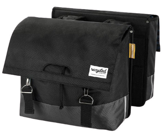 Gerecyclede dubbele fietstas Urban Proof 40 liter - zwart/grijs