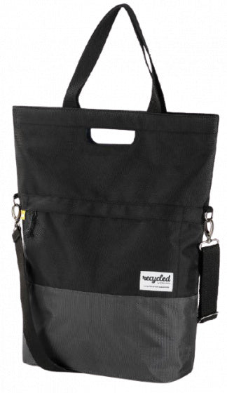 Gerecyclede shopper fietstas Urban Proof 20 liter - zwart/grijs