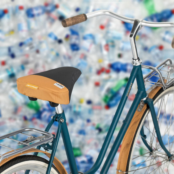 Gerecyclede fietszadelhoes urban Proof - grijs/geel