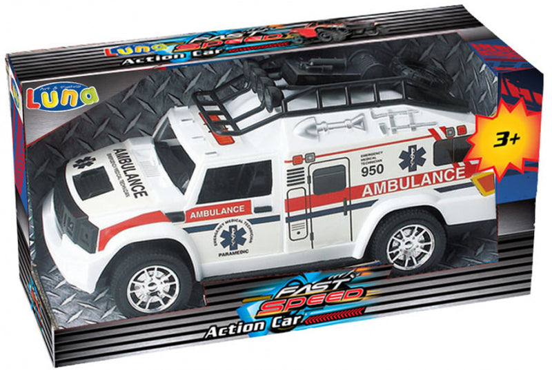 ambulancevoertuig jongens 34 cm wit