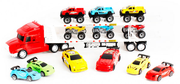 autotransporter Mega Truck jongens 1:30 rood 14-delig