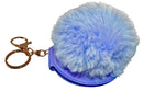 sleutelhanger met spiegel 6 cm polyester paars