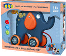 trekfiguur olifant junior 26,5 cm hout blauw/oranje