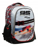 rugzak Cars jongens 46 cm polyester grijs/rood