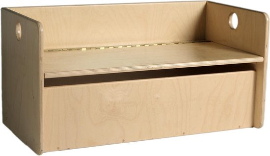 opbergkubusbank 29 x 29 x 58 cm hout naturel