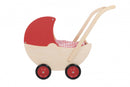 poppenwagen met vaste kap 57 cm rood