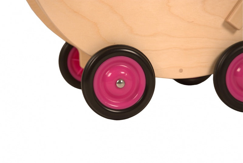 poppenwagen met vaste kap 57 cm roze