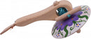 spinningtol hout 16 cm wit/paars