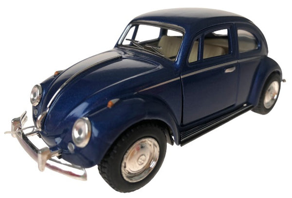 auto Volkswagen Beetle pull-back 1:32 staal blauw