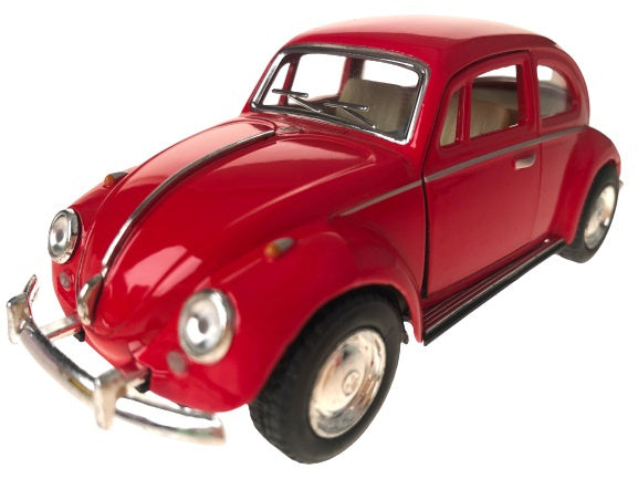 auto Volkswagen Beetle pull-back 1:32 staal rood