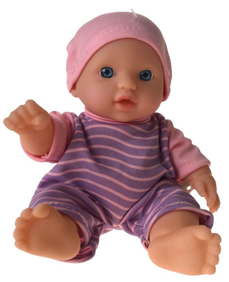 babypop meisjes 20 cm rubber paars/roze 3-delig